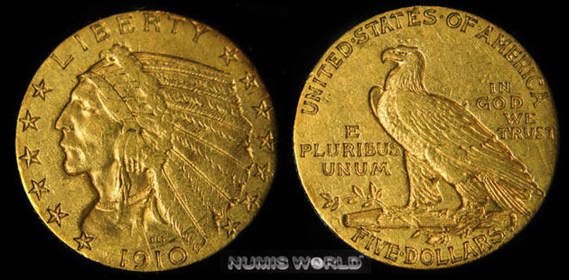 Philadelphia, Indianer, 8,33 g/900 Gold, KM129, ss+ 